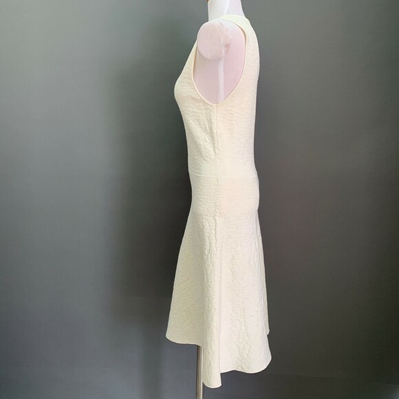 John & Jenn Women's Dress Large Ivory Textured Sleeveless V-Neck - Picture 3 of 8